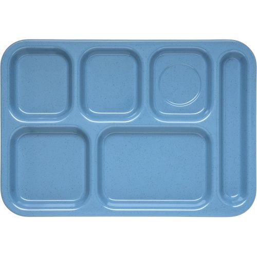  Carlisle 4398992 Right-Hand Heavy Weight 6-Compartment Cafeteria/Fast Food Tray, 10 x 14, Sandshade