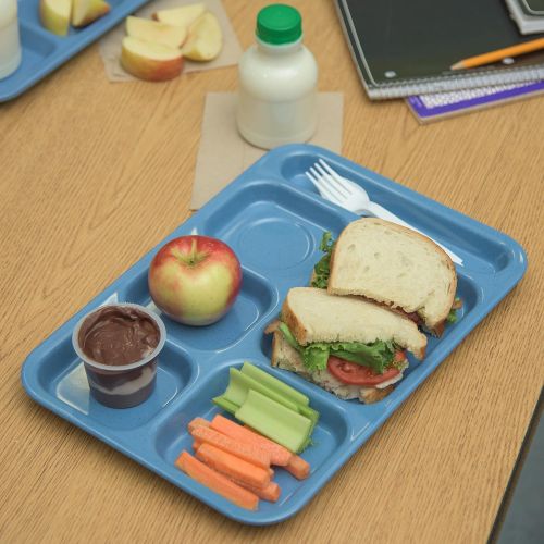  Carlisle 4398992 Right-Hand Heavy Weight 6-Compartment Cafeteria/Fast Food Tray, 10 x 14, Sandshade