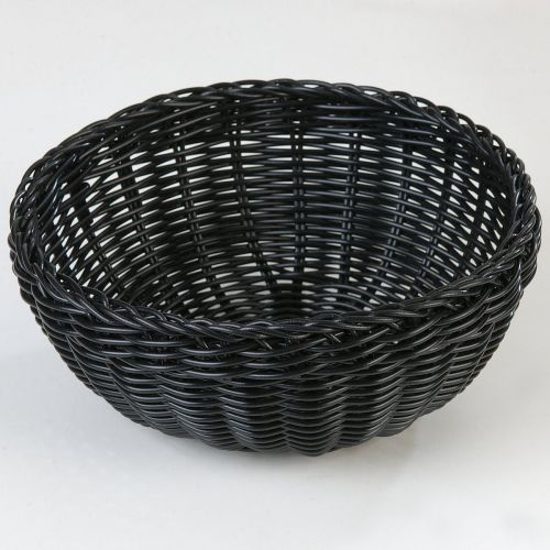  Carlisle 655303 Plastic Woven Round Bread Basket, 9, Black (Pack of 6)