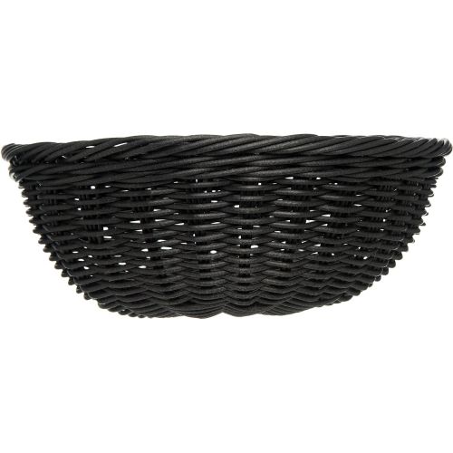  Carlisle 655303 Plastic Woven Round Bread Basket, 9, Black (Pack of 6)