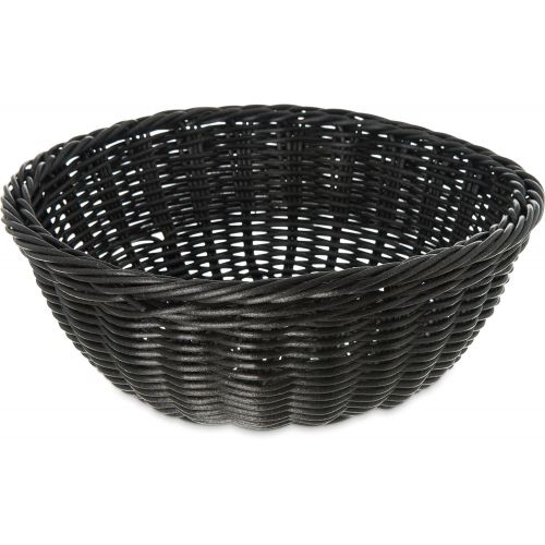  Carlisle 655303 Plastic Woven Round Bread Basket, 9, Black (Pack of 6)