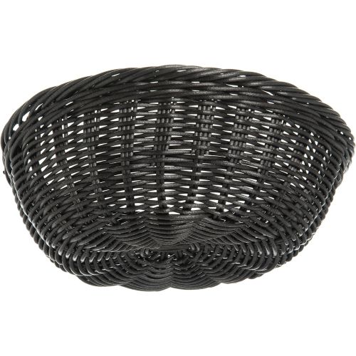  Carlisle 655303 Plastic Woven Round Bread Basket, 9, Black (Pack of 6)