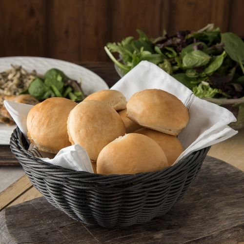  Carlisle 655303 Plastic Woven Round Bread Basket, 9, Black (Pack of 6)