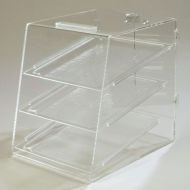 Carlisle SPD30007 Acrylic Three Tray Pastry Display Case with Back Door, 18 Length x 14 Width x 17-1/2 Height, Clear