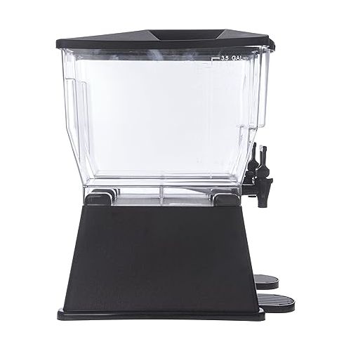  Carlisle FoodService Products Trimline Double Base Rectangular Drink Dispenser with Spigot for Catering, Buffets, Restaurants, Polycarbonate (Pc), 3.5 Gallons, Black