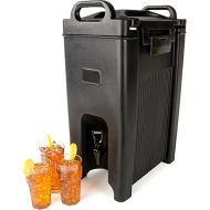 Carlisle FoodService Products Cateraide Insulated Beverage Dispenser with Handles for Catering, Kitchen, and Restaurants, Plastic, 5 Gallons, Black
