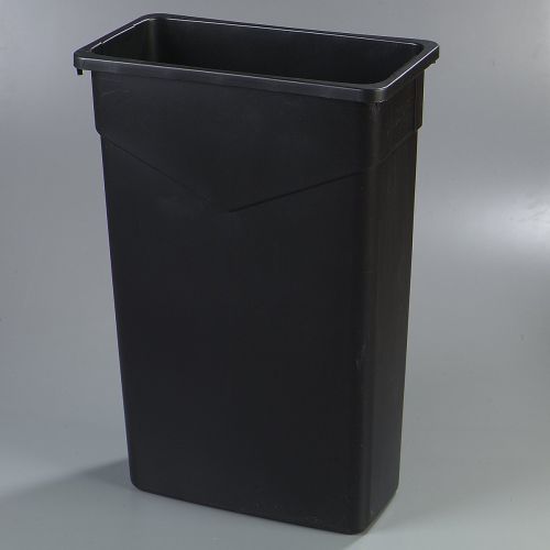  Carlisle 34202303 TrimLine Rectangle Waste Container Trash Can Only, 23 Gallon, Black