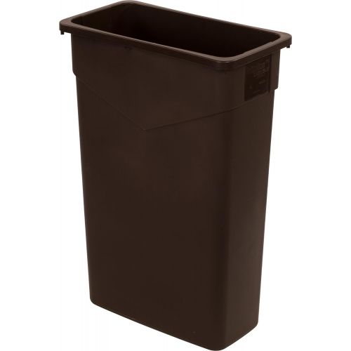  Carlisle 34202369 TrimLine Rectangle Waste Container Trash Can Only, 23 Gallon, Dark Brown