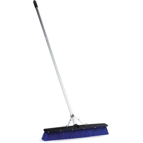  [아마존베스트]Carlisle Paddles Carlisle 3621962414 Sweep Complete Aluminum Handle Floor Sweep with Squeegee, Plastic Bristles, 24 Length, 3 Bristle Trim, Blue