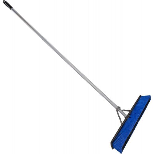  [아마존베스트]Carlisle Paddles Carlisle 3621962414 Sweep Complete Aluminum Handle Floor Sweep with Squeegee, Plastic Bristles, 24 Length, 3 Bristle Trim, Blue