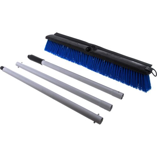  [아마존베스트]Carlisle Paddles Carlisle 3621962414 Sweep Complete Aluminum Handle Floor Sweep with Squeegee, Plastic Bristles, 24 Length, 3 Bristle Trim, Blue