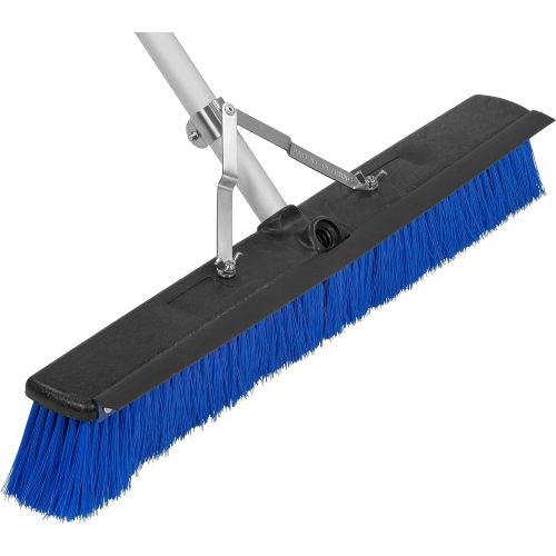  [아마존베스트]Carlisle Paddles Carlisle 3621962414 Sweep Complete Aluminum Handle Floor Sweep with Squeegee, Plastic Bristles, 24 Length, 3 Bristle Trim, Blue