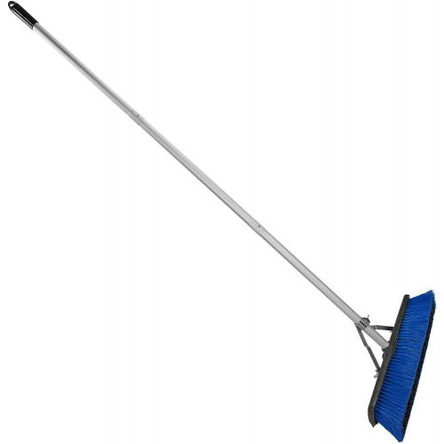  [아마존베스트]Carlisle Paddles Carlisle 3621961814 Sweep Complete Aluminum Handle Floor Sweep with Squeegee, Plastic Bristles, 18 Length, 3 Bristle Trim, Blue