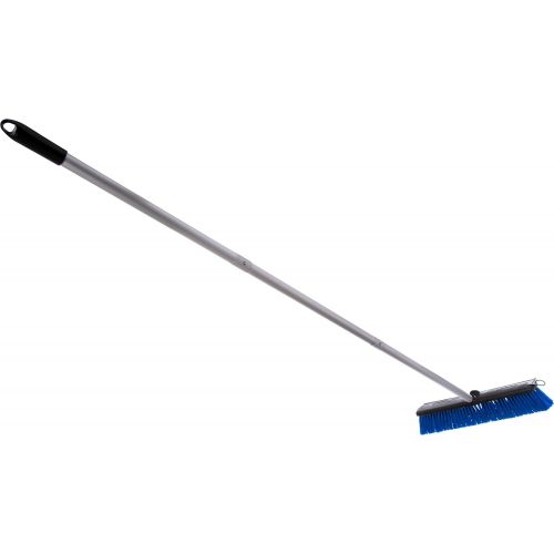  [아마존베스트]Carlisle Paddles Carlisle 3621961814 Sweep Complete Aluminum Handle Floor Sweep with Squeegee, Plastic Bristles, 18 Length, 3 Bristle Trim, Blue