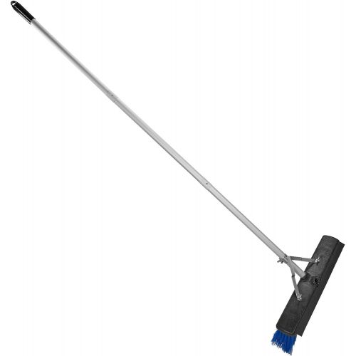  [아마존베스트]Carlisle Paddles Carlisle 3621961814 Sweep Complete Aluminum Handle Floor Sweep with Squeegee, Plastic Bristles, 18 Length, 3 Bristle Trim, Blue