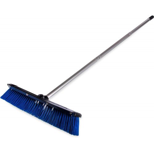  [아마존베스트]Carlisle Paddles Carlisle 3621961814 Sweep Complete Aluminum Handle Floor Sweep with Squeegee, Plastic Bristles, 18 Length, 3 Bristle Trim, Blue