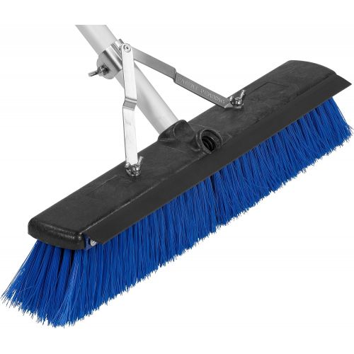  [아마존베스트]Carlisle Paddles Carlisle 3621961814 Sweep Complete Aluminum Handle Floor Sweep with Squeegee, Plastic Bristles, 18 Length, 3 Bristle Trim, Blue