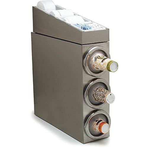  Carlisle 38883G 18-8 Stainless Steel Vertical Cabinet Cup Dispenser, 3 Dispenser Tubes, 25 x 7 x 21-78