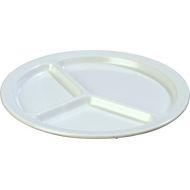 Carlisle KL10202 Kingline Melamine 3-Compartment Plate, 10.06 Diameter x 0.74 Height, White (Case of 48)