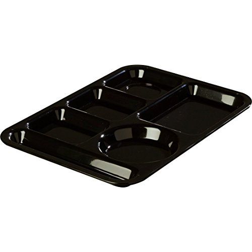  Carlisle 61403 ABS Left-Hand 6-Compartment Divided Tray, 14 X 10, Black (Case of 24)