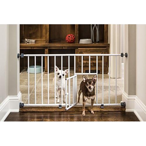  Carlson Pet Products MINI Expandable Extra Wide Pet Gate with Small Pet Door (916006), White, 18-31 inches