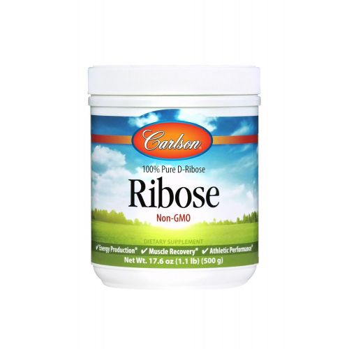  Carlson Ribose Powder 3 g, Pure D-Ribose, 500 g Jar