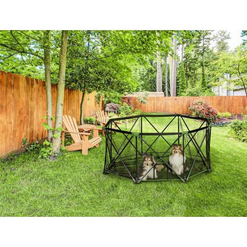  Carlson Pet Products Green Eight Panel Pet Pen