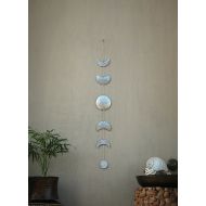 /CarmelsArt Moon Phases Wall Hanging Silver Full Moon Wall Decor Moon Wall Art - Moon Child - Lunar - Moon Mobile