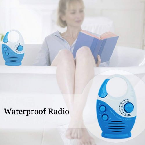  Carole4 Waterproof Shower Radio, Splash Proof AM/FM Radio with Top Handle for Bathroom Outdoor Use - Built-in Speaker & Adjustable Volume: Home & Kitchen