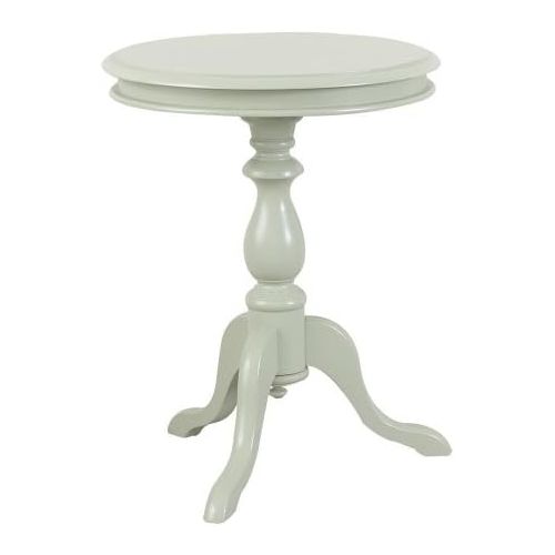  Carolina Cottage 1925-AP Gilda Pedestal Side Table, Antique Parchment