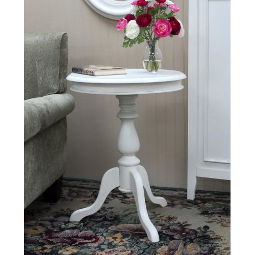  Carolina Cottage 1925-AP Gilda Pedestal Side Table, Antique Parchment