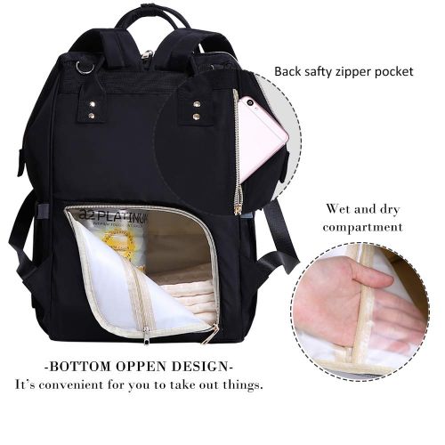  Caroline Baby Diaper Backpack Bag - Fashion Style Bag for Mom with USB Charging Port, Nappy Bag Handbag,...