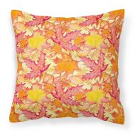 Carolines Treasures Fall Leaves Watercolor Red Fabric Decorative Pillow
