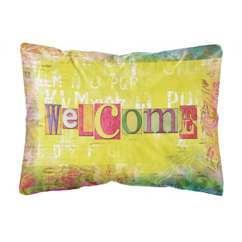  Carolines Treasures Artsy Welcome Canvas Fabric Decorative Pillow