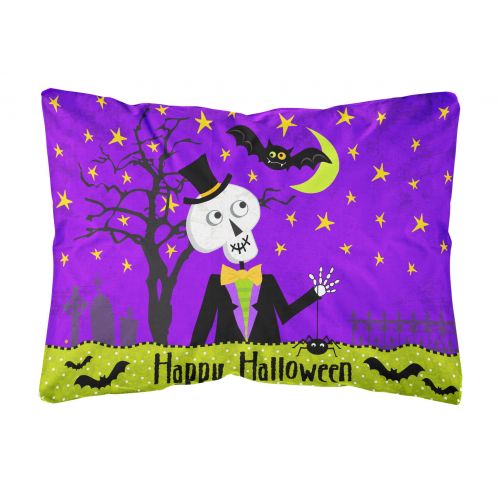  Carolines Treasures Happy Halloween Skeleton Fabric Decorative Pillow