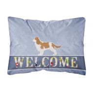 Carolines Treasures Cavalier King Charles Spaniel Welcome Canvas Fabric Decorative Pillow