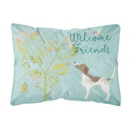 Carolines Treasures Welcome Friends Gun Dog Canvas Fabric Decorative Pillow