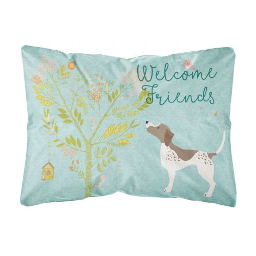  Carolines Treasures Welcome Friends Gun Dog Canvas Fabric Decorative Pillow