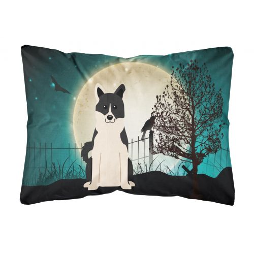  Carolines Treasures Halloween Scary Russo-European Laika Spitz Canvas Fabric Decorative Pillow