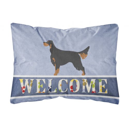  Carolines Treasures Gordon Setter Welcome Canvas Fabric Decorative Pillow