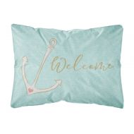 Carolines Treasures Anchor Welcome Canvas Fabric Decorative Pillow