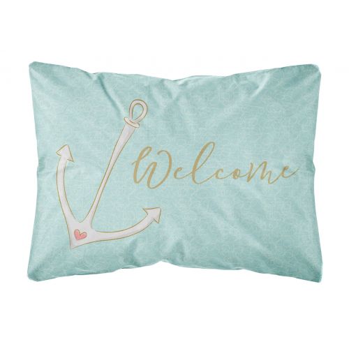  Carolines Treasures Anchor Welcome Canvas Fabric Decorative Pillow