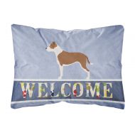 Carolines Treasures Pit Bull Terrier Welcome Canvas Fabric Decorative Pillow