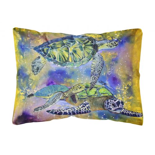  Carolines Treasures Turtle Canvas Fabric Decorative Pillow