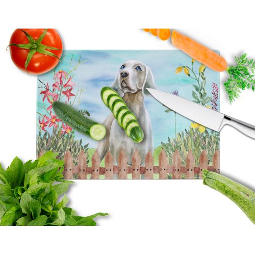  Carolines Treasures Weimaraner Spring Glass Cutting Board Large