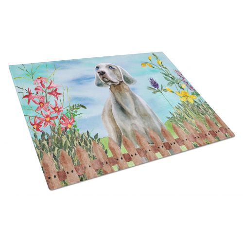  Carolines Treasures Weimaraner Spring Glass Cutting Board Large