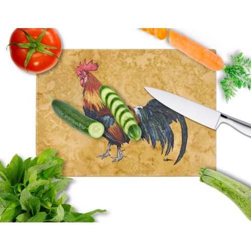  Carolines Treasures Rooster Glass Cutting Board Large
