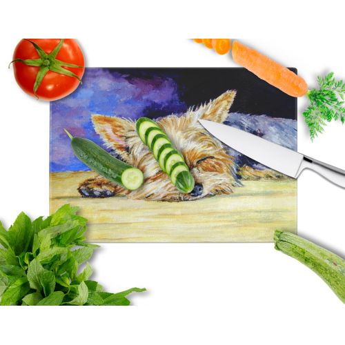  Carolines Treasures Yorkie Taking a Nap Glass Cutting Board Large