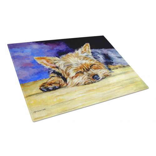  Carolines Treasures Yorkie Taking a Nap Glass Cutting Board Large