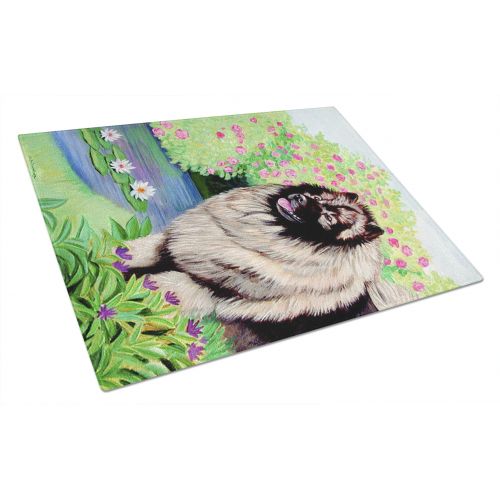  Carolines Treasures Keeshond Glass Cutting Board Large